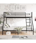 Heavy Duty Twin-Over-Full Metal Bunk Bed w/ Enhanced Guardrail, Black - $385.91 CAD