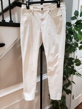 Cabi Women White Solid Cotton Casual Stretch Skinny Mid Rise Petite Jeans Size 6 - £22.15 GBP