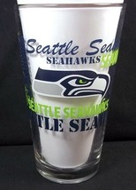 Seattle Seahawks Pint Beer Glass All over decals in club colors - $9.26