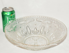 Vintage Federal Glass Company HERITAGE Fruit Bowl Lg Clear Depression Glass Bowl - £19.94 GBP
