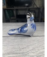 Vintage Tonala Bird Blue Mexican Pottery Folk Art Hand Painted 7” Boho D... - $13.00