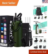 Versatile 40oz Stainless Steel Water Bottle with Neoprene Carrying Pouch... - $812.66 MXN
