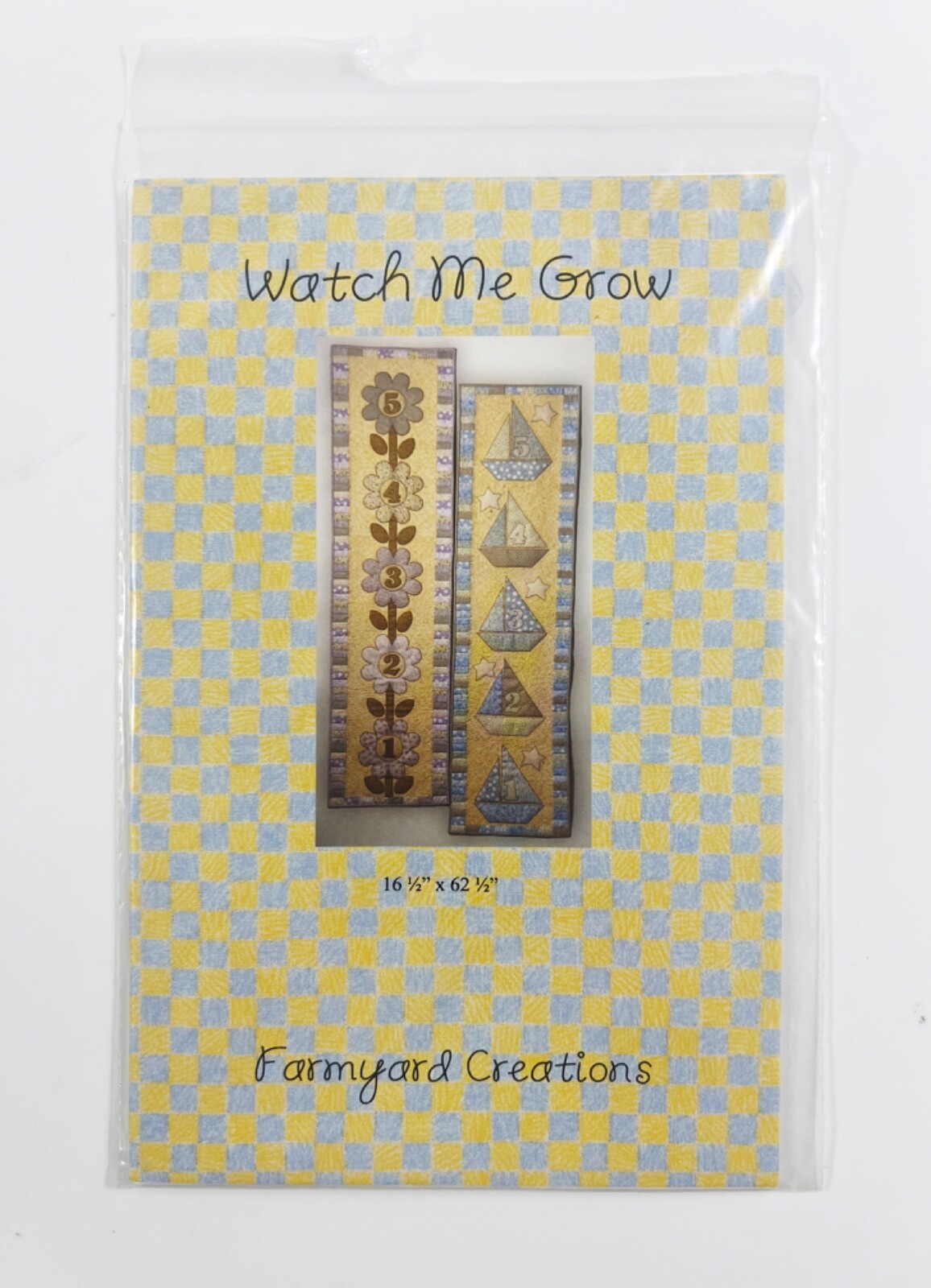 Watch Me Grow Farmyard Creations Wall Hanging Quilt Pattern Flowers Sail... - $9.89