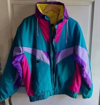 Vintage 80s 90s Nevica Ski Snow Coat Jacket Size 40 Full Front Zip Great Colors - £101.03 GBP