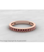 Natural Red Garnet Gemstone Sterling Silver Full Eternity Women Band Ring  - €51,77 EUR