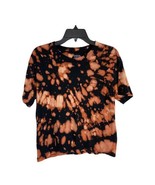 Tie Dye Kids Youth Shirt Size S 4-6 Black Orange Home made Pocket Tee - £10.82 GBP
