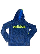 Adidas Hoodie Sweatshirt Bos 10-12 M Medium Blue Black Striped Green  - £13.87 GBP