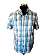 George Classic Fit Shirt Men&#39;s Size Medium 38-40 Button Front Multicolor... - $13.86