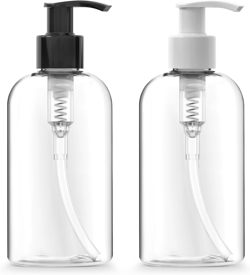 Plastic Bottles with Pump Dispenser, 8 oz Leak Proof 2 Pack 2.4&quot;L x 2.4&quot;... - $15.84