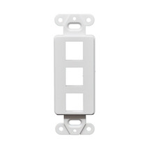 10pcs Decorator Style Keystone Jack 3 Port Modular Wall Insert Cover Plate White - £15.68 GBP