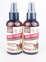 Natures Jeannie Sore Throat Relief Spray Fast Numbing 3.4 Fl Oz Lot of 2 BB 2/26 - £18.85 GBP