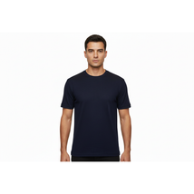Mens Dressy T-Shirt Log-In Uomo Soft Crew Neck Corded Short Sleeves 218 Navy image 3