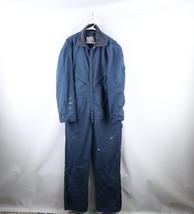 Vintage 80s Walls Mens XL Thrashed Insulated Wide Leg Coveralls Bibs Blu... - £47.33 GBP