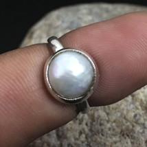 925 Sterling Silver Natural Cultured Pearl Handmade Women Ring Size 4-12 - £31.82 GBP