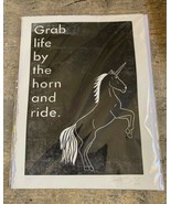 Grab Life by The horn and Ride: The Matt Butler 14x18 Linocut Signed Num... - £6.50 GBP