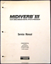 Alesis MidiVerb III Effects Unit Service Manual Booklet, Midi Verb 3 - £38.82 GBP