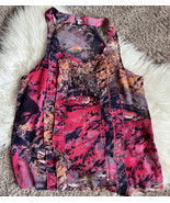 Charlotte Russe Floral Sleeveless Knit Beaded Top Pink Black XL - £10.26 GBP