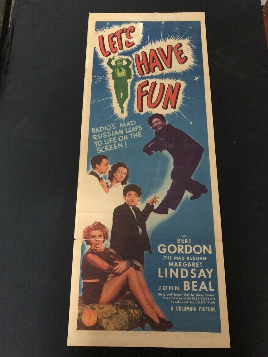 Primary image for Let's Have Fun Original Insert Movie Poster 1943- Mad Russian
