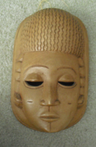 Unique Hand Carved Wood Signed Head Face Mask Wall Hanging - $34.65