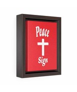 Vertical Framed Premium Gallery Wrap Canvas &quot;Peace Sign&quot; in red - £27.33 GBP+