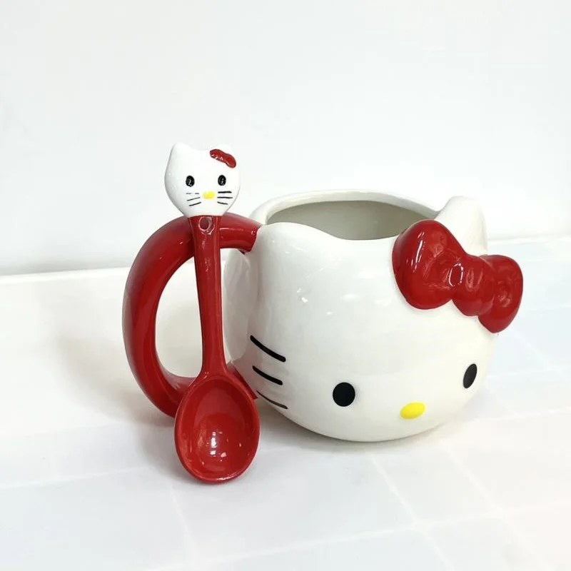 Hello Kitty Cute Cartoon Ceramic Cup Kawaii Sanrio Kt Cat Breakfast Coffee Cup - £20.48 GBP+