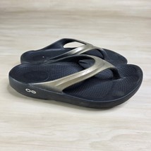 OOFOS OOlala Luxe Recovery Sandal Women’s Black/Latte Size 6 - $53.82 CAD