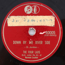 The Four Lads – Down By The River Side / Take Me Back - 1953 78 rpm Record 40005 - £14.38 GBP