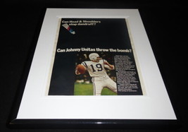 Johnny Unitas 1968 Head &amp; Shoulders 11x14 Framed ORIGINAL Vintage Advertisement  - £39.57 GBP