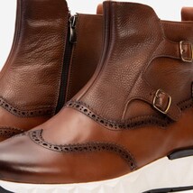 The Stealth Wingtip Buckle Tan Leather Men Boot image 3