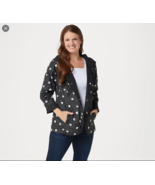 Isaac Mizrahi Live! X-Small Black Reversible Solid to Dot Raincoat A351119 - $320.64 MXN