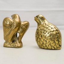 Pair of Solid Brass Small Bird Figurine Eagle - $24.74