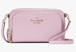 Kate Spade Dual Zip Around Crossbody Quartz Pink Leather WLR00410 NWT $259 Y - £73.17 GBP