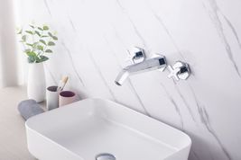 Wall Mounted Bathroom lav Sink Faucet Basin Water Mixer Hot And Cold Dual Handle - £151.07 GBP