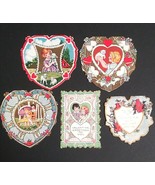 Whitney Made Valentines Day Die Cut Embossed Love Heart Card Lot (5 Card... - $19.99