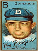 3865.Bergen, Brooklyn Baseball Player Poster from early sport card.Room design - £12.67 GBP+