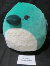Selassi Green Platypus plush Squishmallow 14&quot; Fuzzy White Tummy Plump Ta... - $48.48