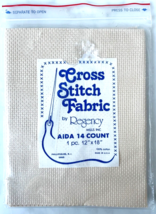 Regency Mills 14 Count Aida Cross Stitch Fabric - Beige 100% Cotton 12&quot; ... - $4.70