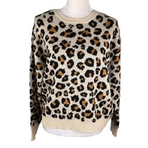 Knox Rose Leopard Sweater Medium Crew Pullover New - $29.69