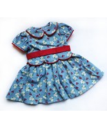 American Girl Doll EMILY Meet Dress VGC Blue Floral Retro Style Retired ... - £15.47 GBP