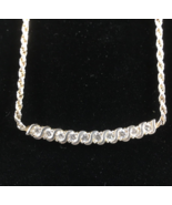 Sterling Silver CZ &quot;S&quot; Curve Line Slide Pendant on 15” Rope Chain - $799.80 MXN