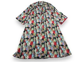 Natori Dynasty Mandarin Zip Caftan Midi Night Gown Long Sleeve Women&#39;s S... - £61.71 GBP