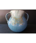 Vtg Roseville Tourmaline Blue Two Handled Ceramic Vase 5.75&quot; Art Deco Po... - $59.99