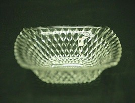 Old Vintage Honeycomb Clear by Indiana Glass Square Snack Candy Nut Dish Bowl - £11.75 GBP