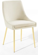 Modway Viscount Performance Velvet Dining Chairs - Set of 2, Gold Ivory - £219.46 GBP