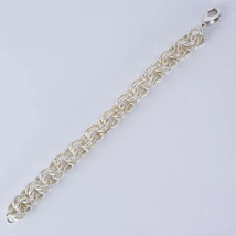 Prochain Sterling Silver 925 Textured Double Rolo 7&quot; Bracelet For Wear or Charm - £73.21 GBP