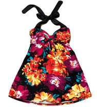 CROFT &amp; BARROW Multicolor Floral One Piece Halter Tie Swimdress Size 8 - £12.98 GBP