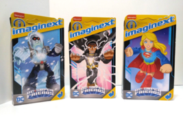 3 Figures! Imaginext Dc Super Friends Super Girl, Mr. Freeze, Black Adam Bat-Tec - £27.45 GBP