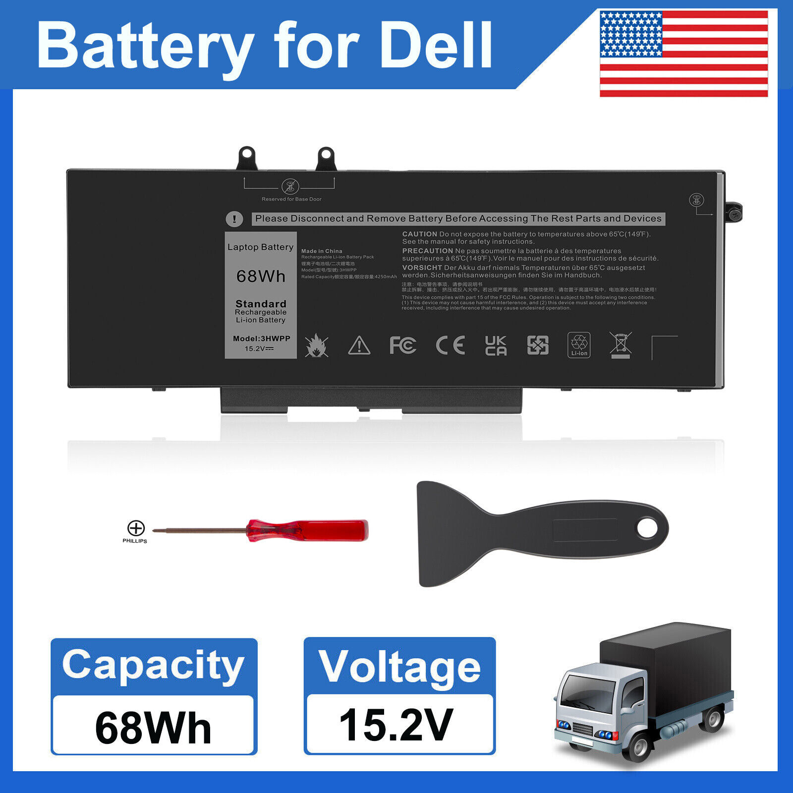 Primary image for 3Hwpp Battery For Dell Latitude 5401 E5401 14 5410 E5410 17 7500 7506 2-In-1 New