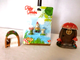 Miniature Fairy &amp; Garden House Figurines Mushroom&#39;s , 5 Piece Set NEW - $150.79 MXN