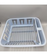 Vintage Rubbermaid Twin Sink Dish Drying Drainer Rack &amp; Board Light Blue... - $759.82 MXN